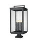 Z-Lite Hartwell 6 Light Outdoor Pier Mounted Fixture in Sand Black Finish Model: 5019PHXXLS-SQPM-BK