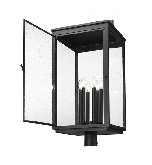Z-Lite Hartwell 6 Light Outdoor Post Mount Fixture in Sand Black Finish Model: 5019PHXXLR-BK