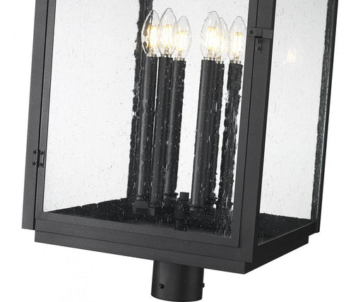 Z-Lite Hartwell 6 Light Outdoor Post Mount Fixture in Sand Black Finish Model: 5019PHXXLR-BK