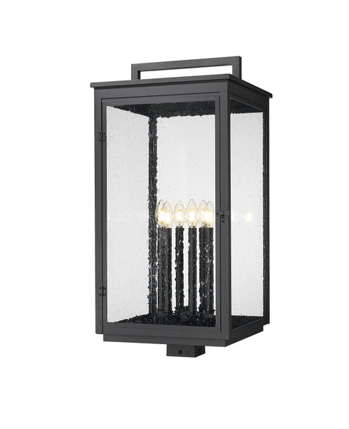 Z-Lite Hartwell 6 Light Outdoor Post Mount Fixture in Sand Black Finish Model: 5019PHXXLS-BK