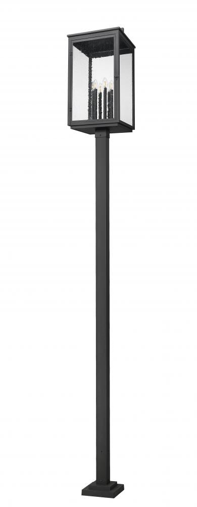 Z-Lite Hartwell 6 Light Outdoor Post Mounted Fixture in Sand Black Finish Model: 5019PHXXLS-536P-BK