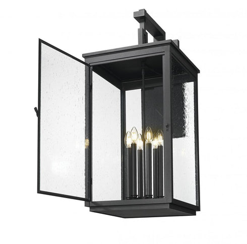 Z-Lite Hartwell 6 Light Outdoor Wall Light in Sand Black Finish Model: 5019XXL-BK