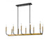 Z-Lite Haylie 10 Light Linear Chandelier in Matte Black + Olde Brass Finish Model: 479-10L-MB-OBR