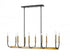 Z-Lite Haylie 10 Light Linear Chandelier in Matte Black + Olde Brass Finish Model: 479-10L-MB-OBR