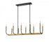 Z-Lite Haylie 10 Light Linear Chandelier in Matte Black + Olde Brass Finish Model: 479-10L-MB-OBR