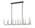 Z-Lite Haylie 12 Light Linear Chandelier in Matte Black + Brushed Nickel Finish Model: 479-12L-MB-BN