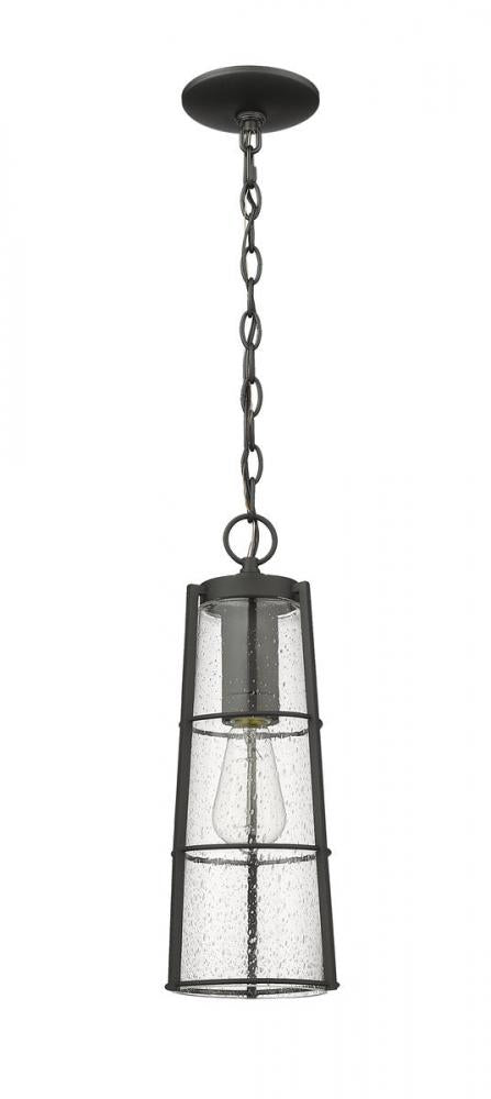 Z-Lite Helix 1 Light Outdoor Chain Mount Ceiling Fixture in Black Finish Model: 591CHB-BK