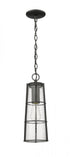 Z-Lite Helix 1 Light Outdoor Chain Mount Ceiling Fixture in Black Finish Model: 591CHB-BK