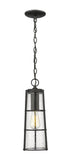 Z-Lite Helix 1 Light Outdoor Chain Mount Ceiling Fixture in Black Finish Model: 591CHB-BK