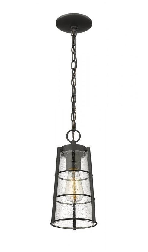 Z-Lite Helix 1 Light Outdoor Chain Mount Ceiling Fixture in Black Finish Model: 591CHM-BK