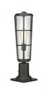 Z-Lite Helix 1 Light Outdoor Pier Mounted Fixture in Black Finish Model: 591PHB-533PM-BK