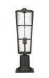 Z-Lite Helix 1 Light Outdoor Pier Mounted Fixture in Black Finish Model: 591PHB-533PM-BK