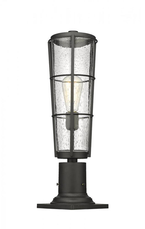 Z-Lite Helix 1 Light Outdoor Pier Mounted Fixture in Black Finish Model: 591PHB-533PM-BK