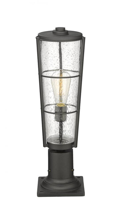 Z-Lite Helix 1 Light Outdoor Pier Mounted Fixture in Black Finish Model: 591PHB-533PM-BK