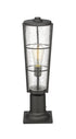 Z-Lite Helix 1 Light Outdoor Pier Mounted Fixture in Black Finish Model: 591PHB-533PM-BK