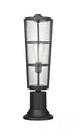 Z-Lite Helix 1 Light Outdoor Pier Mounted Fixture in Black Finish Model: 591PHB-553PM-BK