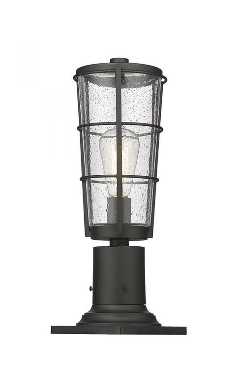 Z-Lite Helix 1 Light Outdoor Pier Mounted Fixture in Black Finish Model: 591PHM-533PM-BK