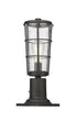Z-Lite Helix 1 Light Outdoor Pier Mounted Fixture in Black Finish Model: 591PHM-533PM-BK