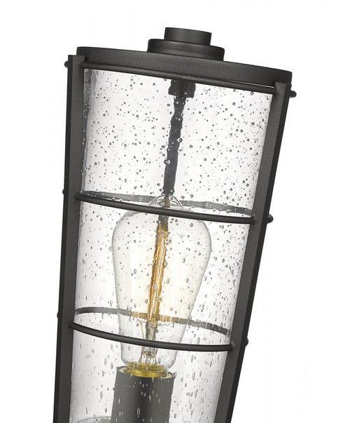 Z-Lite Helix 1 Light Outdoor Pier Mounted Fixture in Black Finish Model: 591PHM-533PM-BK