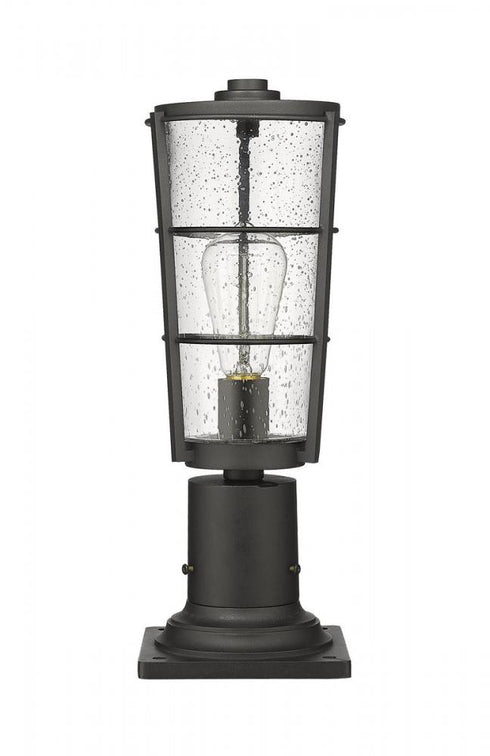 Z-Lite Helix 1 Light Outdoor Pier Mounted Fixture in Black Finish Model: 591PHM-533PM-BK