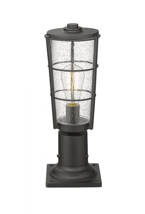 Z-Lite Helix 1 Light Outdoor Pier Mounted Fixture in Black Finish Model: 591PHM-533PM-BK