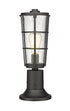 Z-Lite Helix 1 Light Outdoor Pier Mounted Fixture in Black Finish Model: 591PHM-553PM-BK