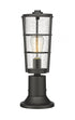 Z-Lite Helix 1 Light Outdoor Pier Mounted Fixture in Black Finish Model: 591PHM-553PM-BK