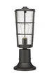 Z-Lite Helix 1 Light Outdoor Pier Mounted Fixture in Black Finish Model: 591PHM-553PM-BK