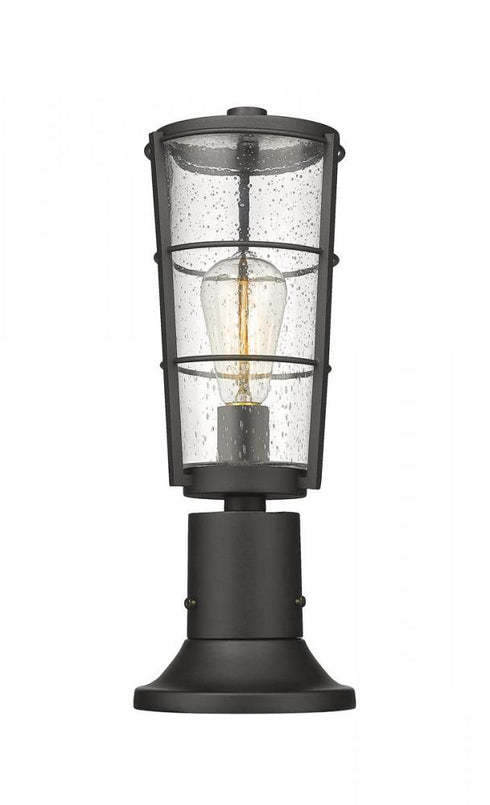 Z-Lite Helix 1 Light Outdoor Pier Mounted Fixture in Black Finish Model: 591PHM-553PM-BK