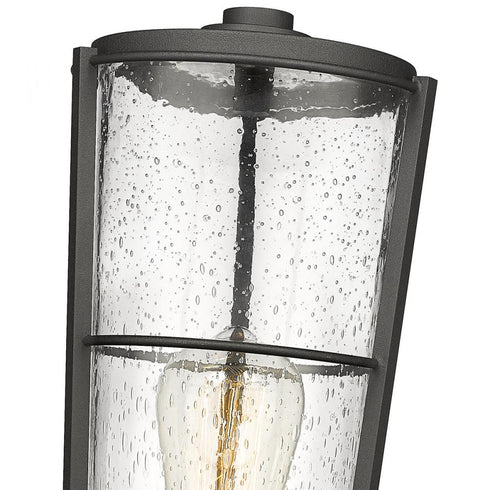 Z-Lite Helix 1 Light Outdoor Post Mount Fixture in Black Finish Model: 591PHB-BK