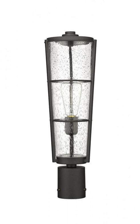 Z-Lite Helix 1 Light Outdoor Post Mount Fixture in Black Finish Model: 591PHB-BK