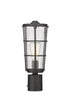 Z-Lite Helix 1 Light Outdoor Post Mount Fixture in Black Finish Model: 591PHM-BK