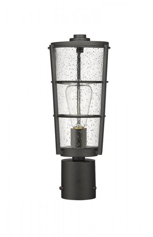 Z-Lite Helix 1 Light Outdoor Post Mount Fixture in Black Finish Model: 591PHM-BK