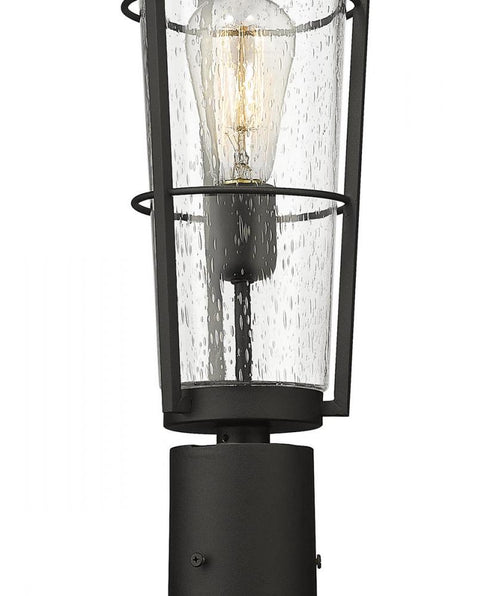 Z-Lite Helix 1 Light Outdoor Post Mounted Fixture in Black Finish Model: 591PHB-519P-BK