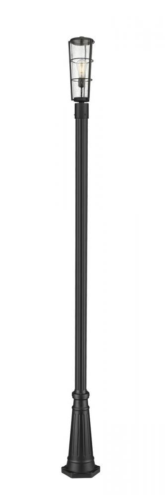 Z-Lite Helix 1 Light Outdoor Post Mounted Fixture in Black Finish Model: 591PHB-519P-BK