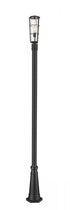 Z-Lite Helix 1 Light Outdoor Post Mounted Fixture in Black Finish Model: 591PHB-519P-BK