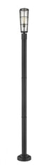 Z-Lite Helix 1 Light Outdoor Post Mounted Fixture in Black Finish Model: 591PHB-567P-BK