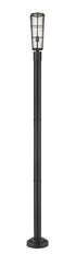 Z-Lite Helix 1 Light Outdoor Post Mounted Fixture in Black Finish Model: 591PHB-567P-BK