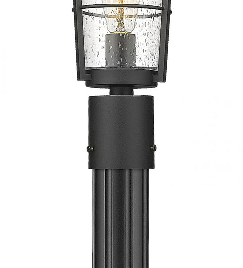 Z-Lite Helix 1 Light Outdoor Post Mounted Fixture in Black Finish Model: 591PHM-519P-BK