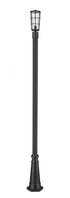 Z-Lite Helix 1 Light Outdoor Post Mounted Fixture in Black Finish Model: 591PHM-519P-BK