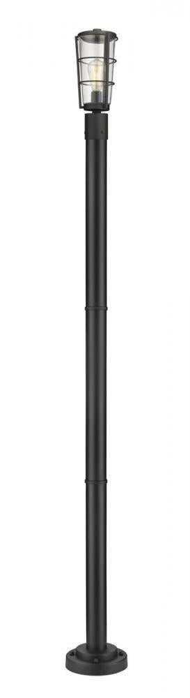 Z-Lite Helix 1 Light Outdoor Post Mounted Fixture in Black Finish Model: 591PHM-567P-BK