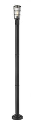 Z-Lite Helix 1 Light Outdoor Post Mounted Fixture in Black Finish Model: 591PHM-567P-BK