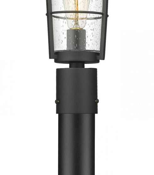 Z-Lite Helix 1 Light Outdoor Post Mounted Fixture in Black Finish Model: 591PHM-567P-BK
