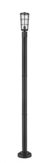 Z-Lite Helix 1 Light Outdoor Post Mounted Fixture in Black Finish Model: 591PHM-567P-BK