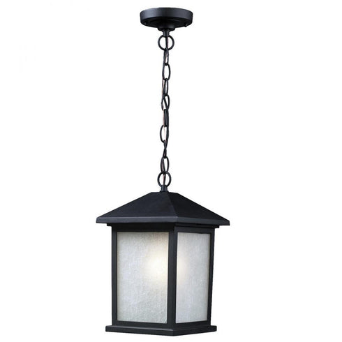 Z-Lite Holbrook 1 Light Outdoor Chain Mount Ceiling Fixture in Black Finish Model: 507CHM-BK