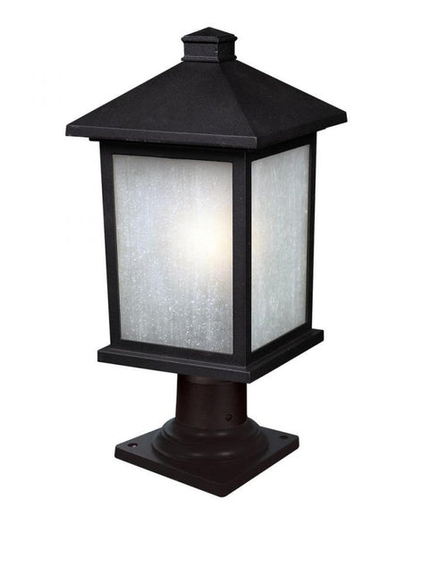 Z-Lite Holbrook 1 Light Outdoor Pier Mounted Fixture in Black Finish Model: 507PHB-533PM-BK