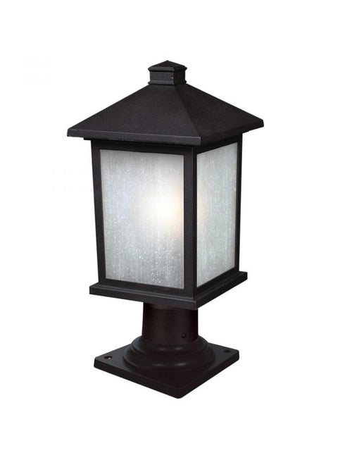 Z-Lite Holbrook 1 Light Outdoor Pier Mounted Fixture in Black Finish Model: 507PHM-533PM-BK