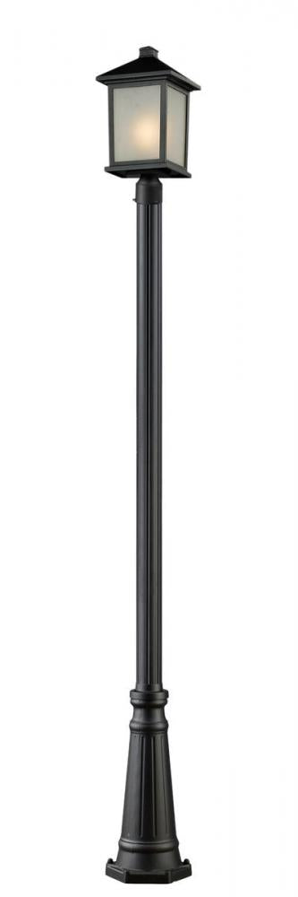 Z-Lite Holbrook 1 Light Outdoor Post Mounted Fixture in Black Finish Model: 507PHB-519P-BK