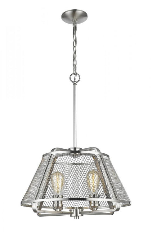 Z-Lite Iuka 4 Light Pendant in Brushed Nickel Finish Model: 451-19BN