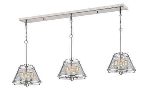 Z-Lite Iuka 9 Light Linear Chandelier in Brushed Nickel Finish Model: 451-16-3BN